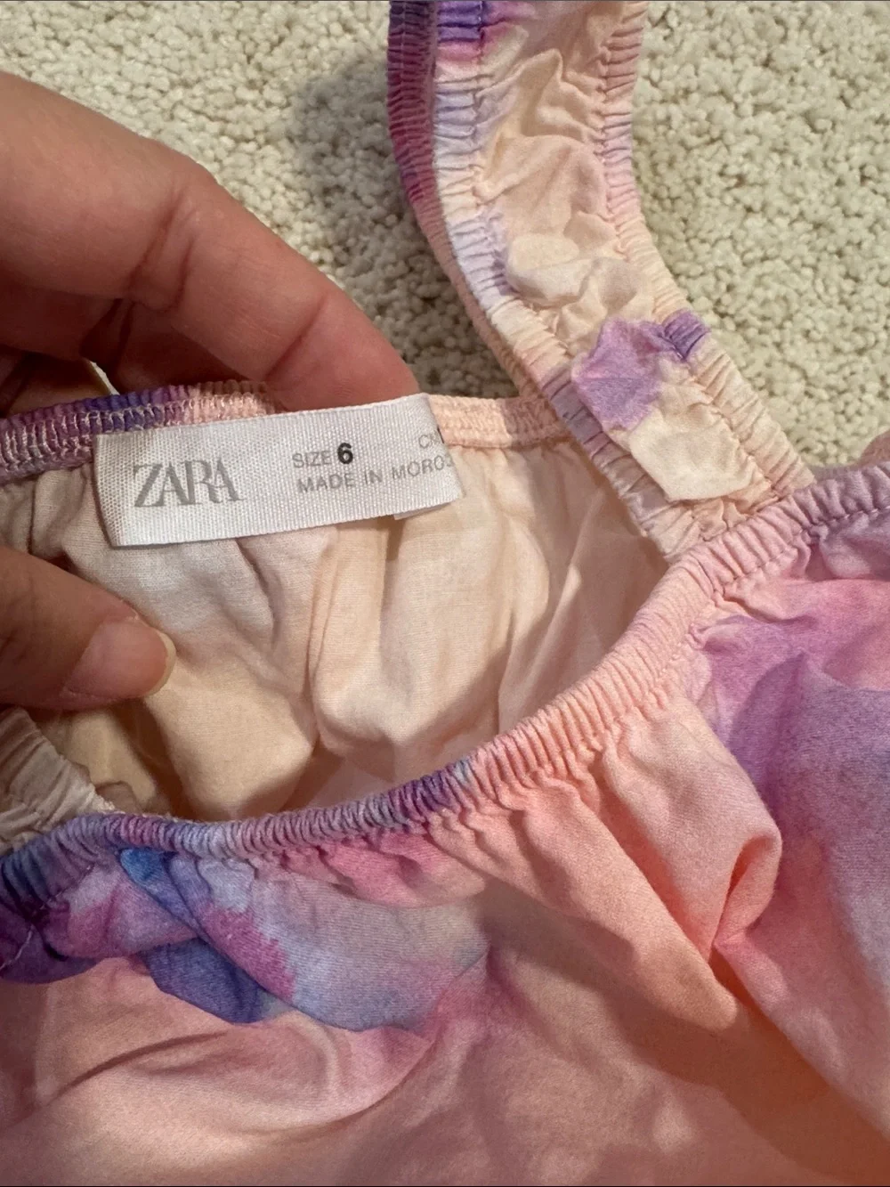 Zara Pink & Purple Tie-Dye Bandeau Top and Skirt Set